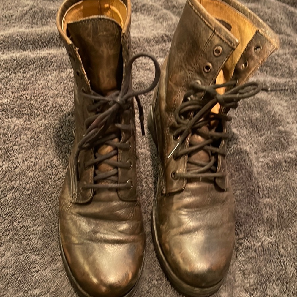 Frye “Combat Boots” originally $275… gently used distressed brown